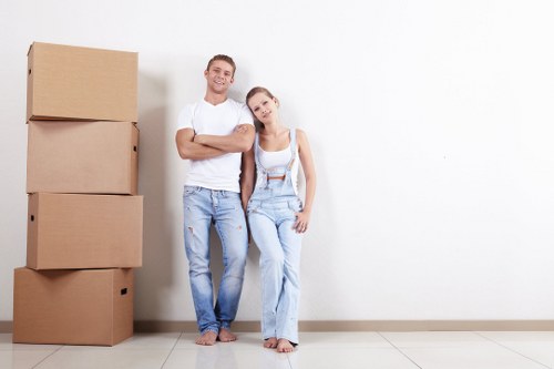 Flat removals in Finchley planning with moving boxes in a residential setting