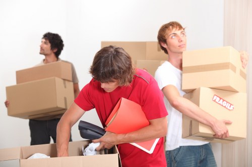 Packed household items ready for short-term storage in Finchley